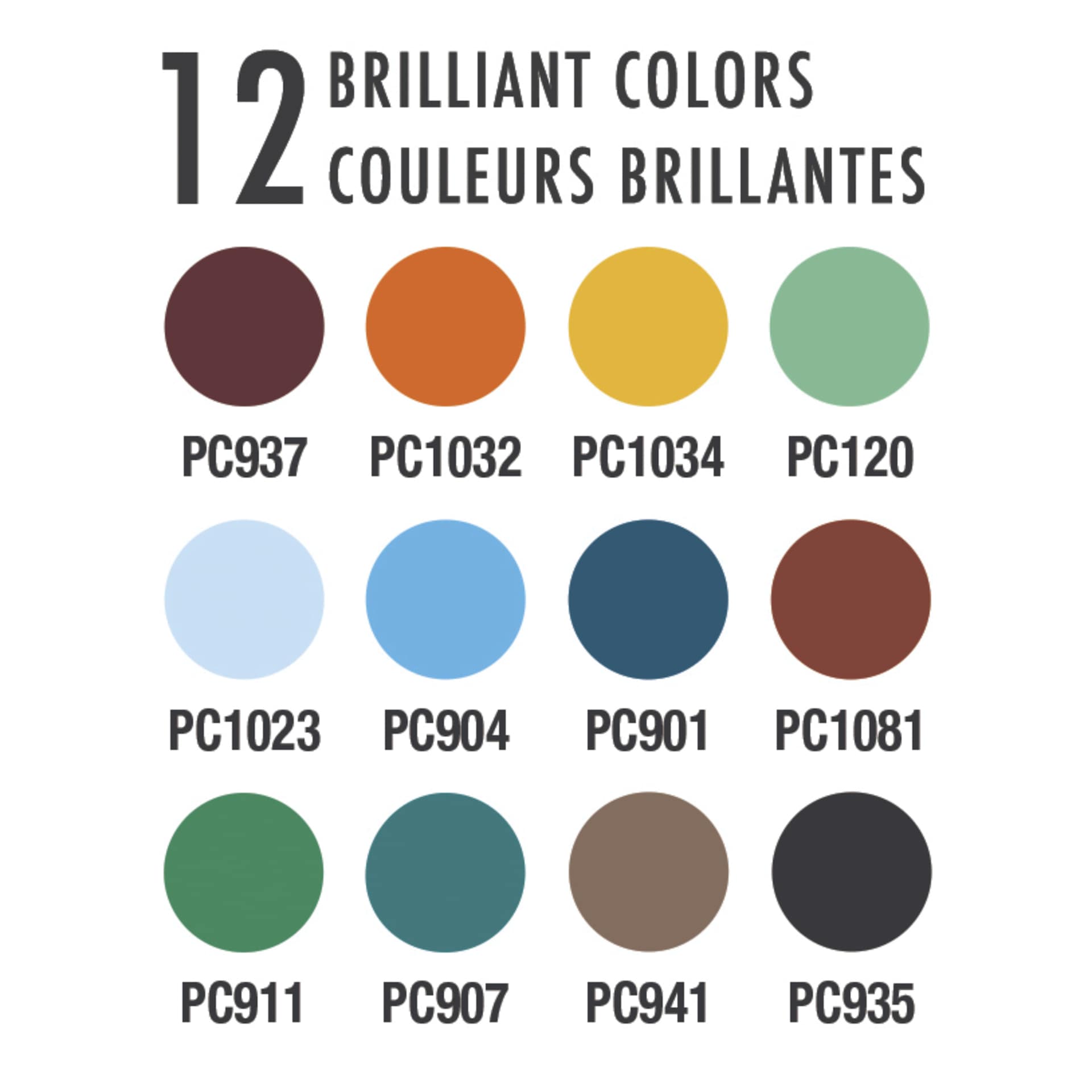 Prismacolor Premier Colored Pencils - Set of 12, Landscape Colors - color chart