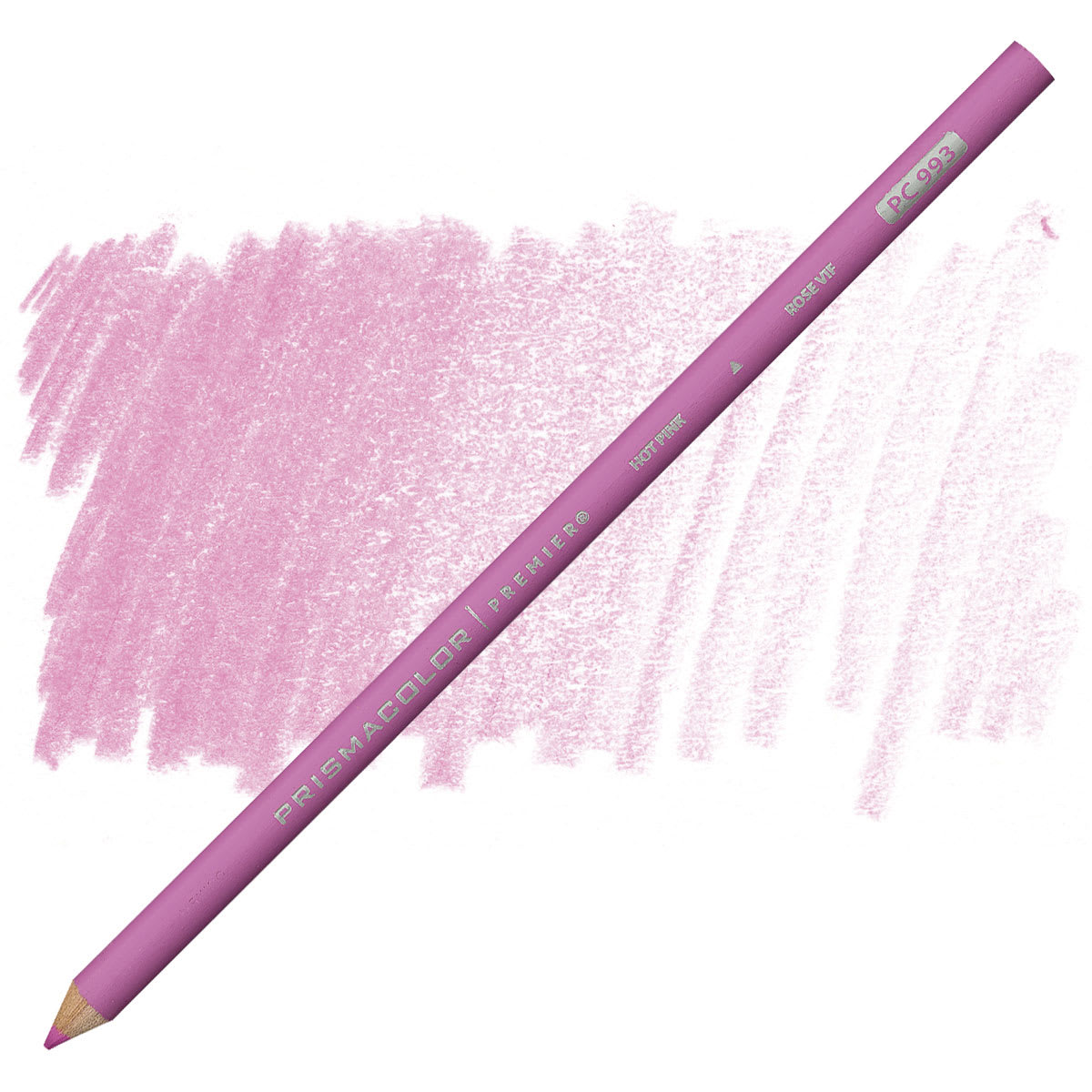 Prismacolor Premier Colored Pencil - Hot Pink pencil and swatch