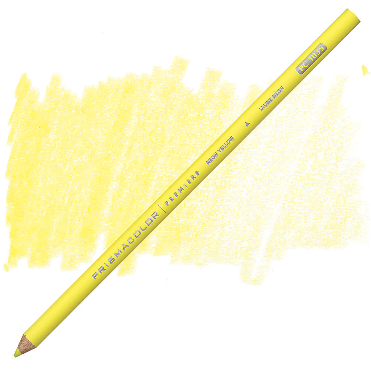Prismacolor Premier Colored Pencil - Neon Yellow pencil and swatch Prismacolor Premier Colored Pencil - Neon Yellow pencil and swatch