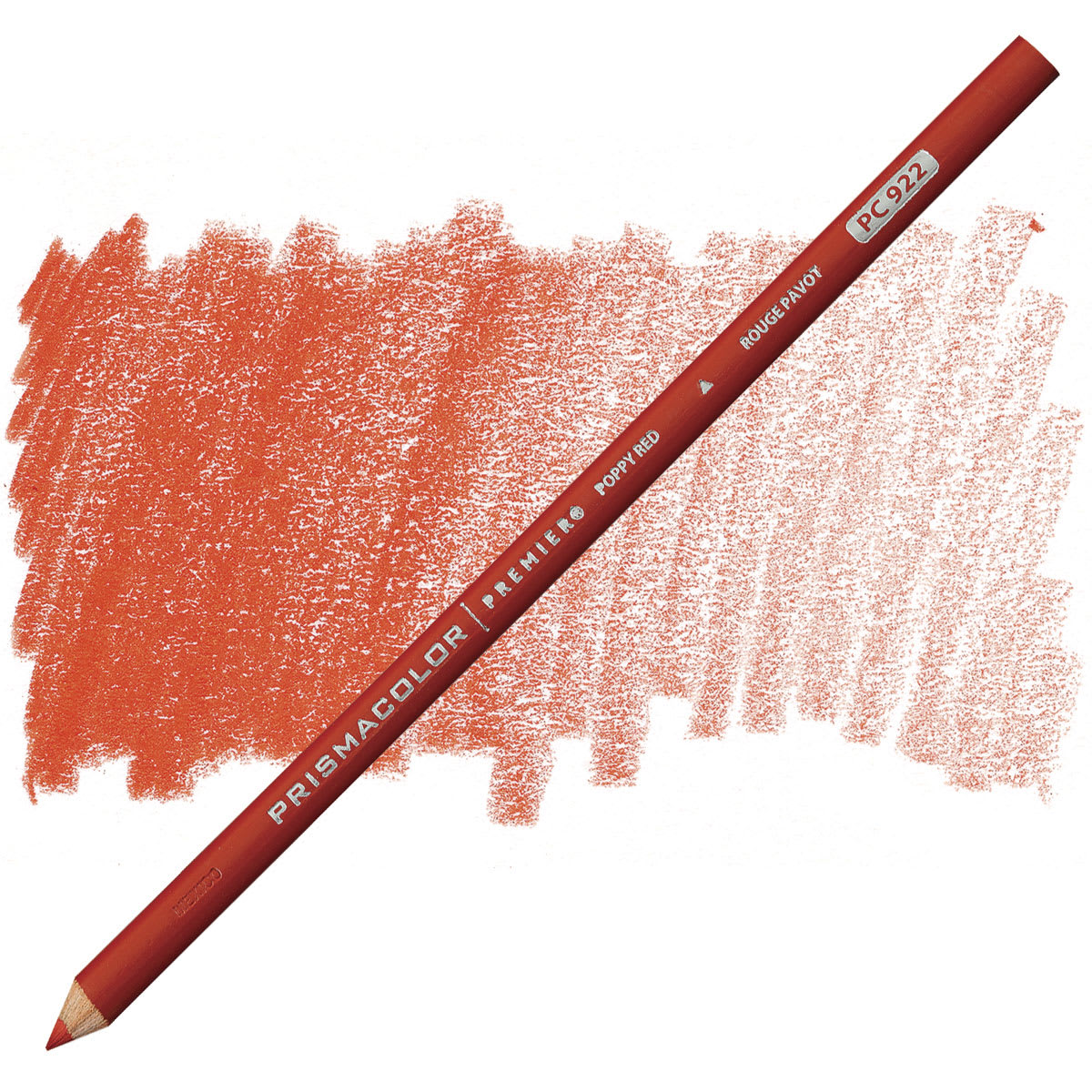 Prismacolor Premier Colored Pencil - Poppy Red pencil and swatch