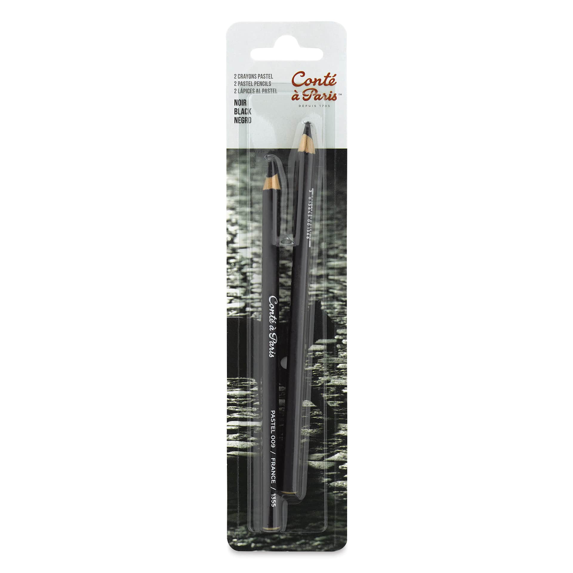 Conté à Paris Pastel Pencils - Set of 2, Black, front of packaging