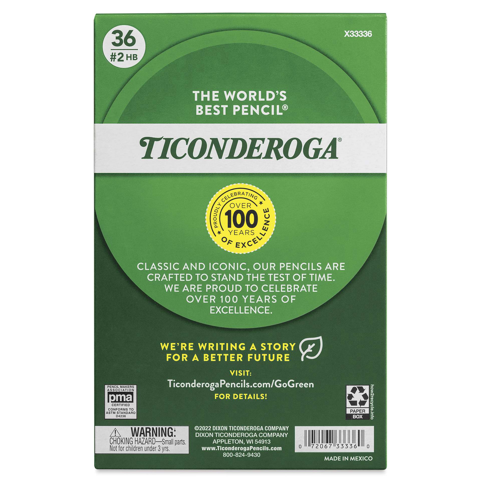 Dixon Ticonderoga My First Pencils - Box of 36, back of the box