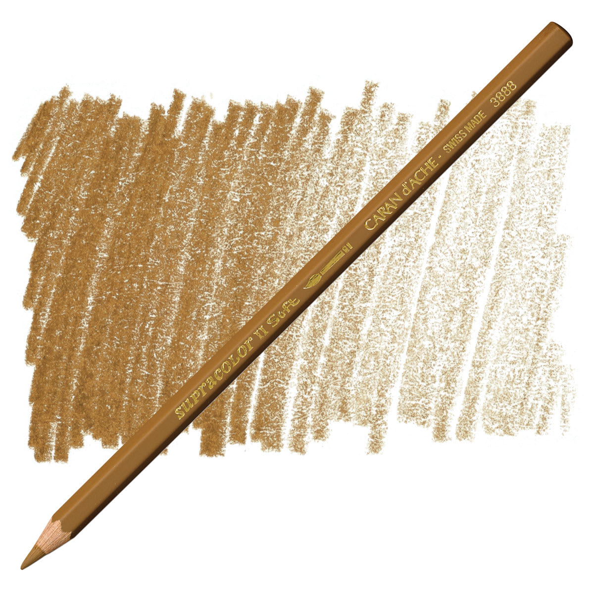 Caran d'Ache Supracolor Soft Aquarelle Pencil - Brown Ochre pencil and swatch