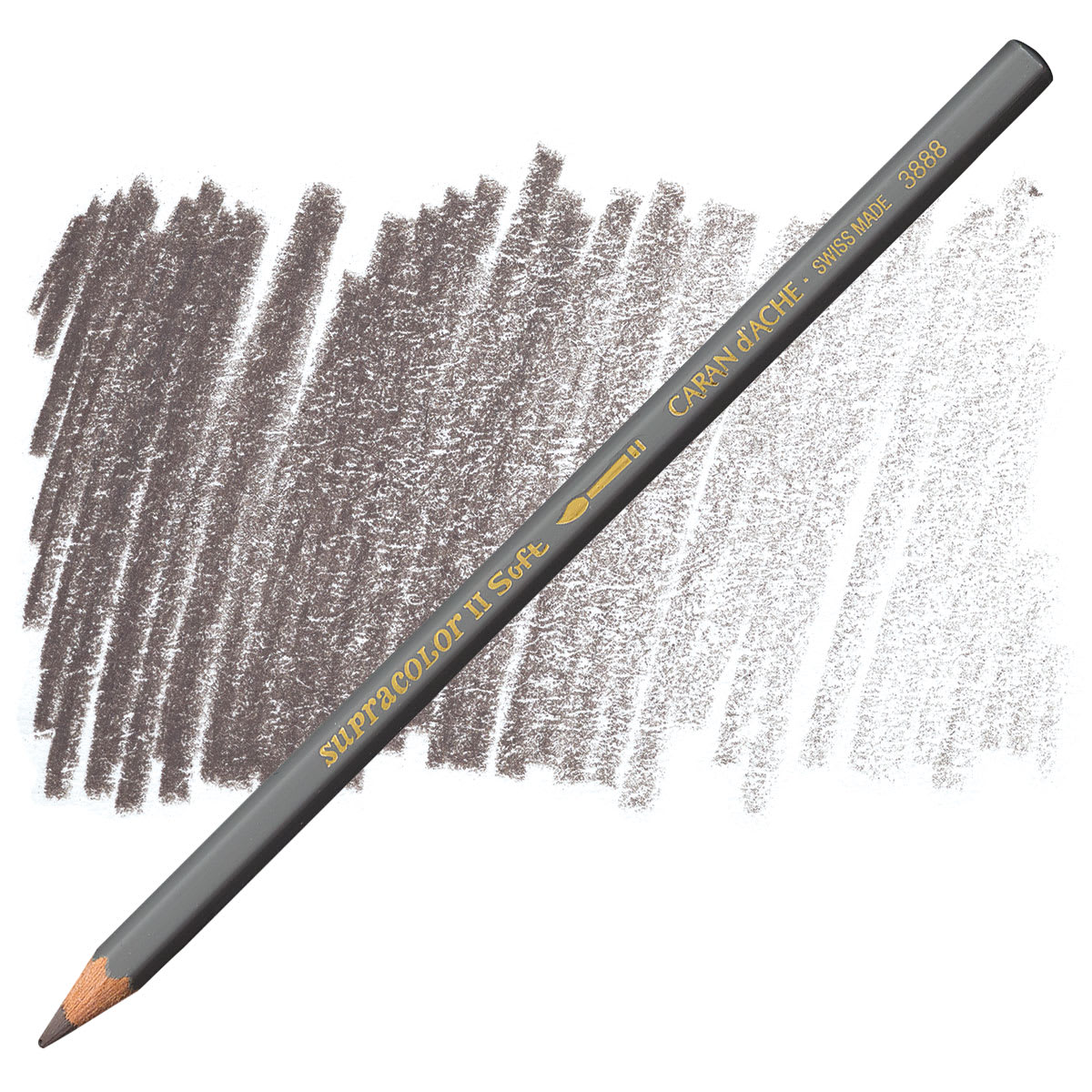 Caran d'Ache Supracolor Soft Aquarelle Pencil - Cocoa pencil and swatch