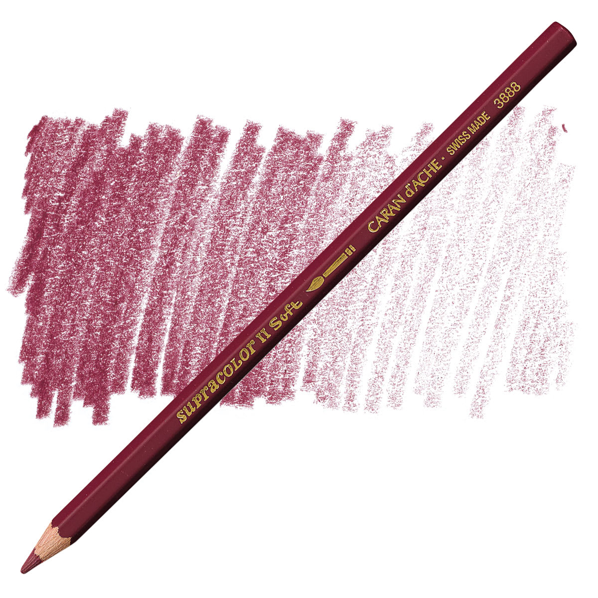 Caran d'Ache Supracolor Soft Aquarelle Pencil - Dark Carmine pencil and swatch