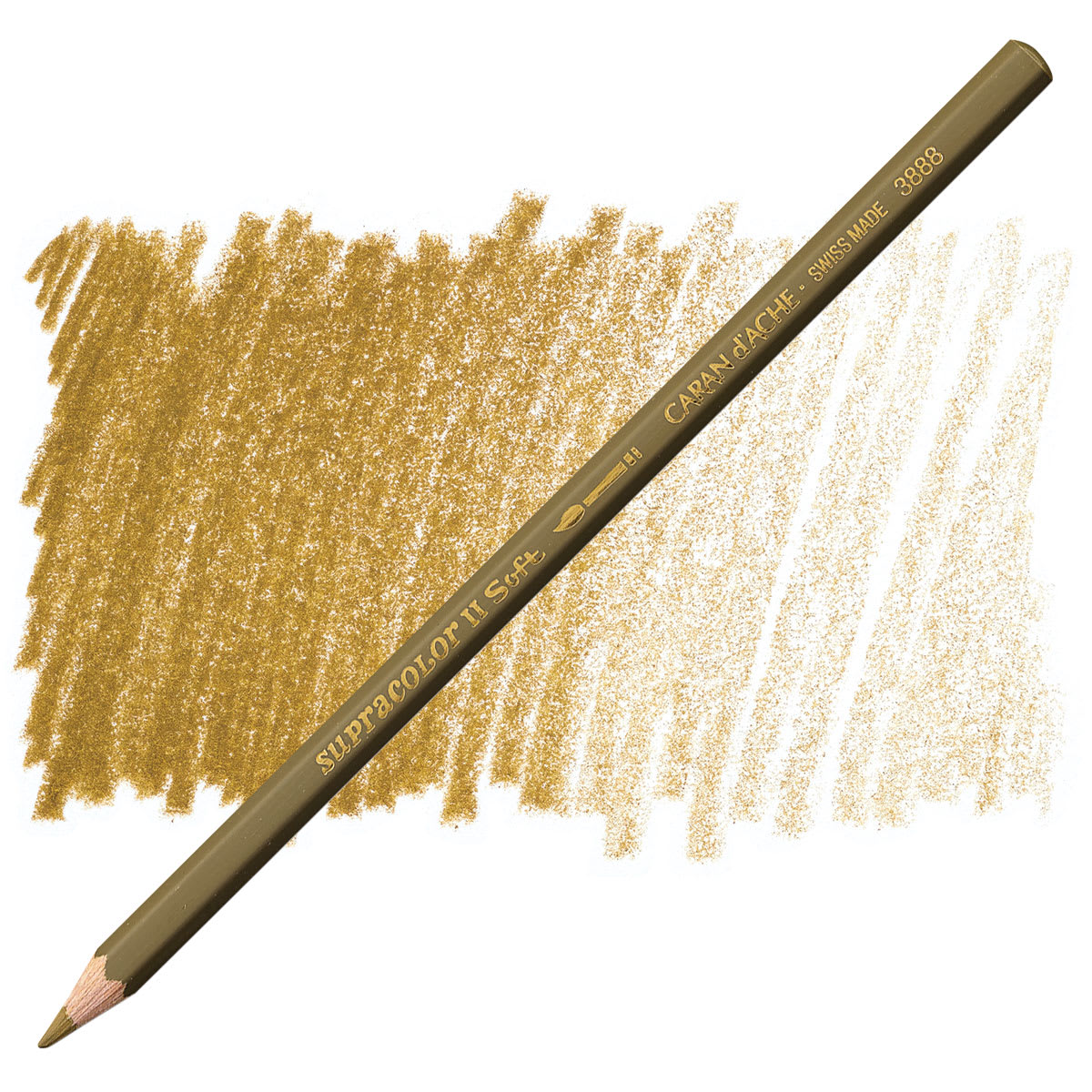 Caran d'Ache Supracolor Soft Aquarelle Pencil - Olive Brown pencil and swatch