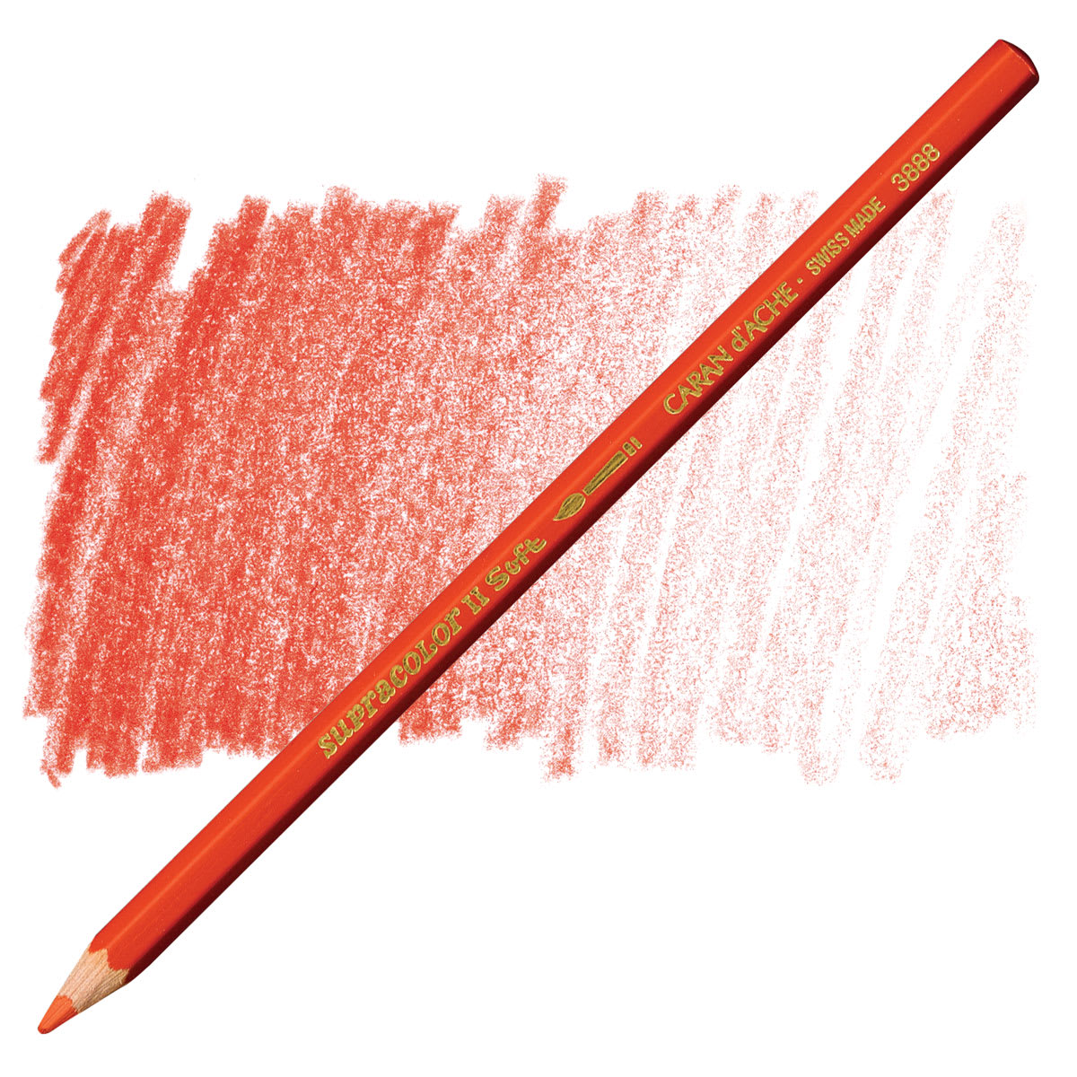 Caran d'Ache Supracolor Soft Aquarelle Pencil - Vermilion pencil and swatch