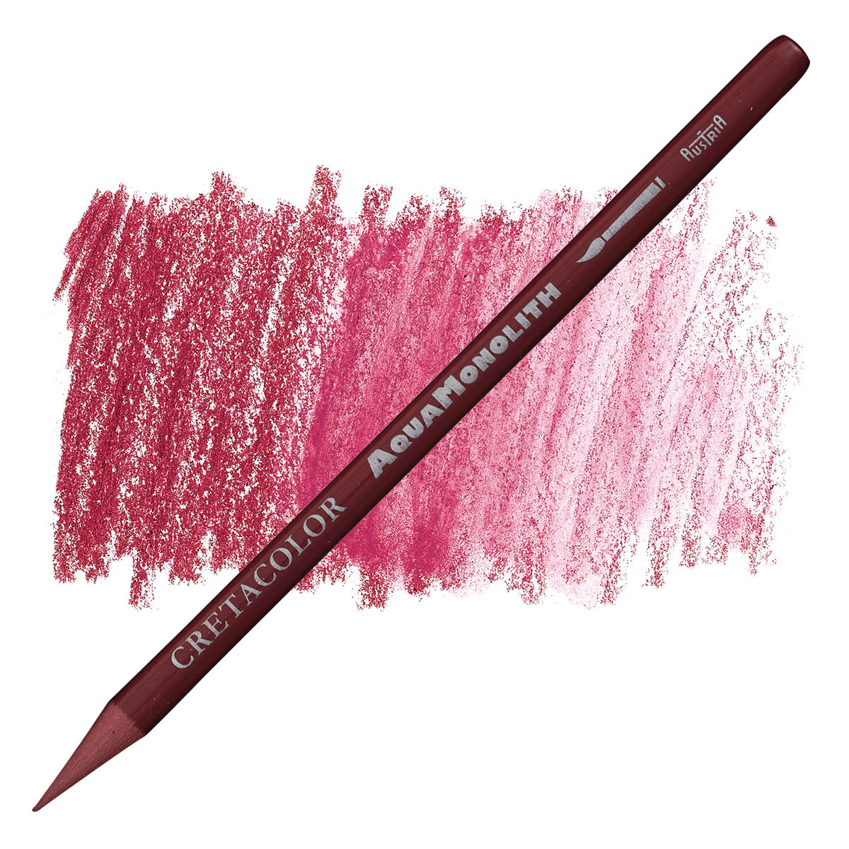 Cretacolor Aqua Monolith Woodless Watercolor Pencil - Carmine Extra Fine pencil and swatch