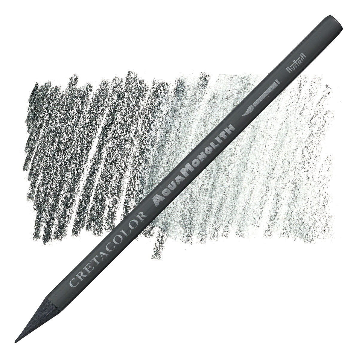 Cretacolor Aqua Monolith Woodless Watercolor Pencil - Dark Gray pencil and swatch
