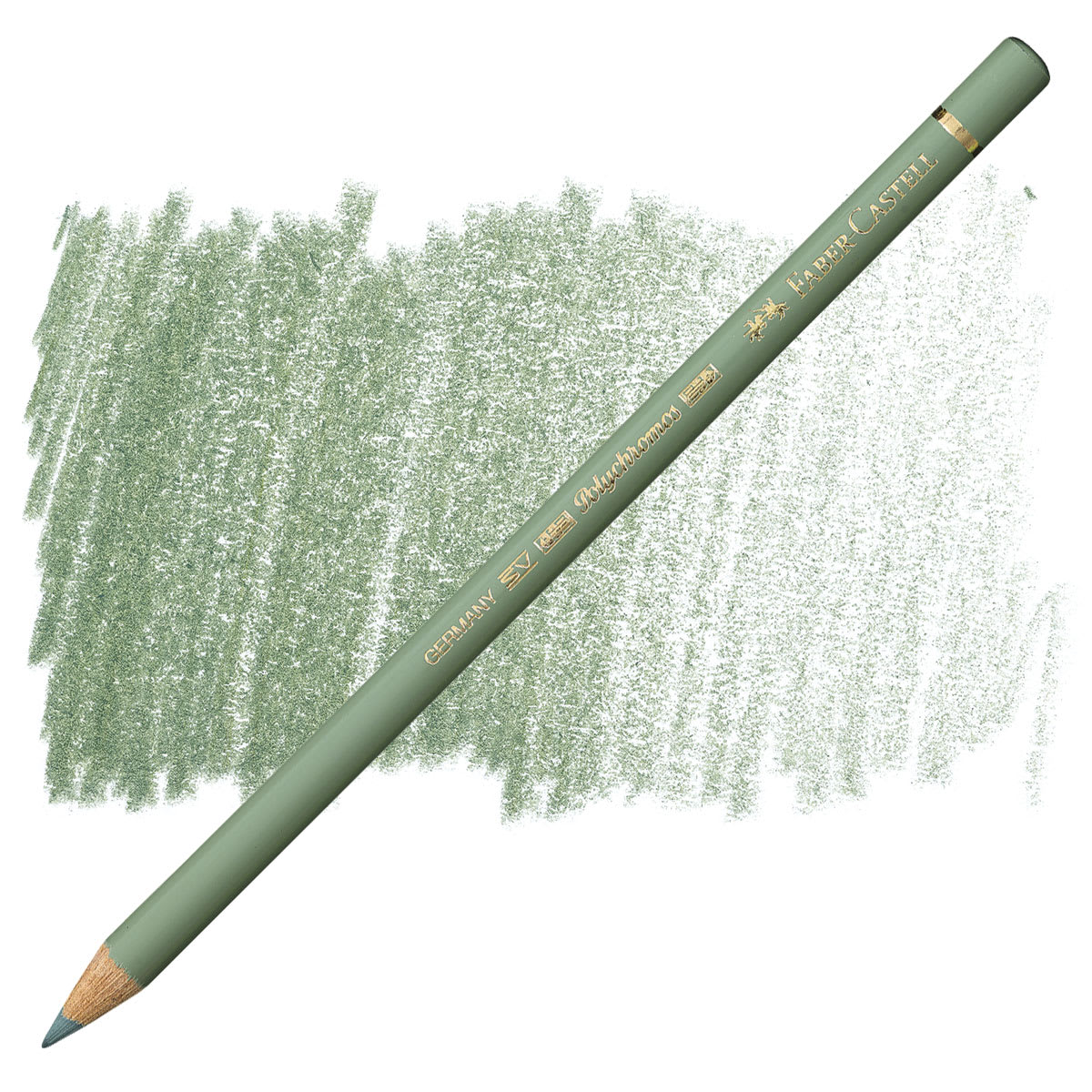 Faber-Castell Polychromos Pencil - Earth Green pencil and swatch