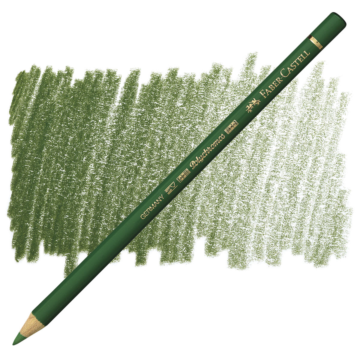 Faber-Castell Polychromos Pencil - Permanent Green Olive pencil and swatch