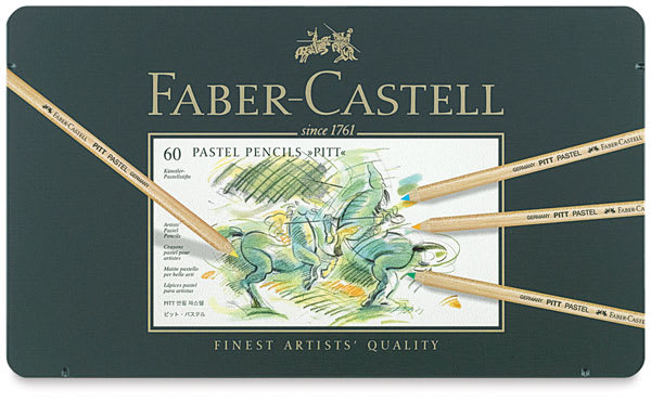 Faber-Castell Pitt Pastel Pencil Set - Assorted Colors, Tin Box, Set of 60, front cover