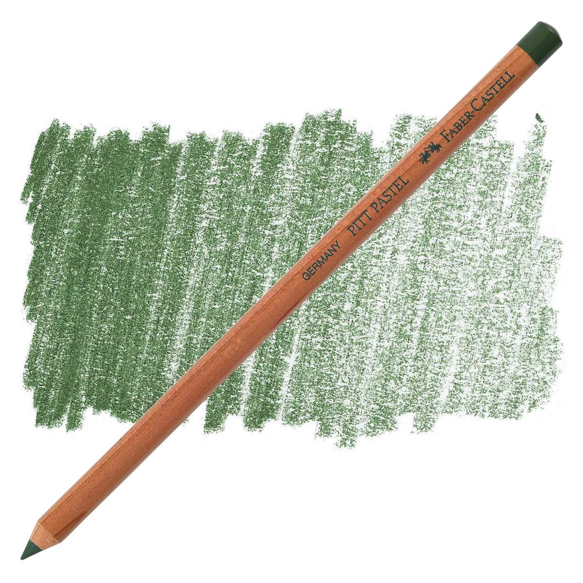 Faber-Castell Pitt Pastel Pencil - Chrome Green Opaque pencil and swatch