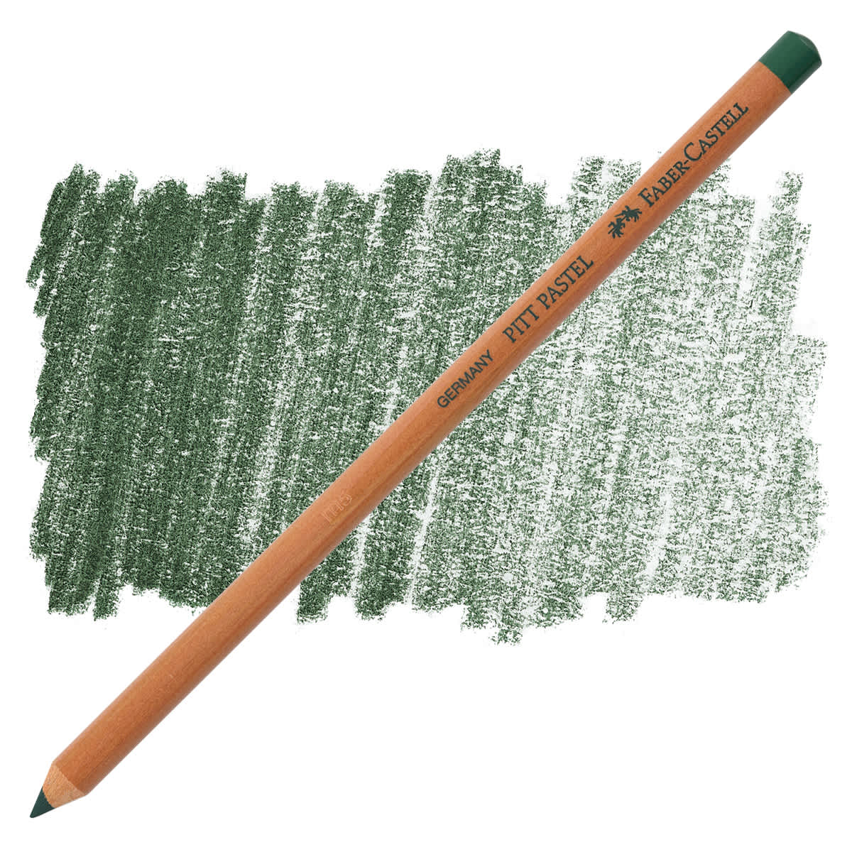 Faber-Castell Pitt Pastel Pencil - Juniper Green pencil and swatch