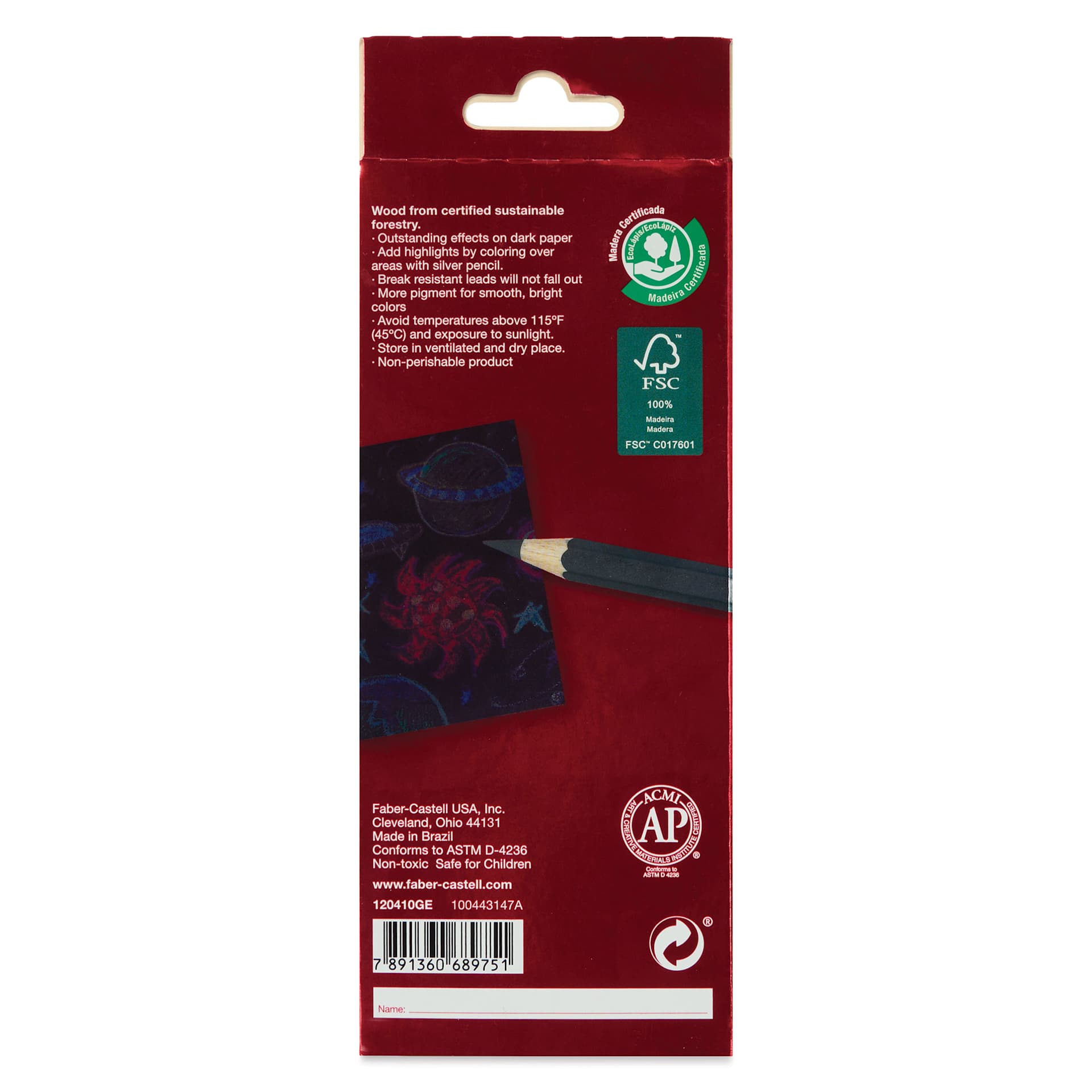 Faber-Castell Red Line Metallic EcoPencil - Assorted Colors, Set of 10