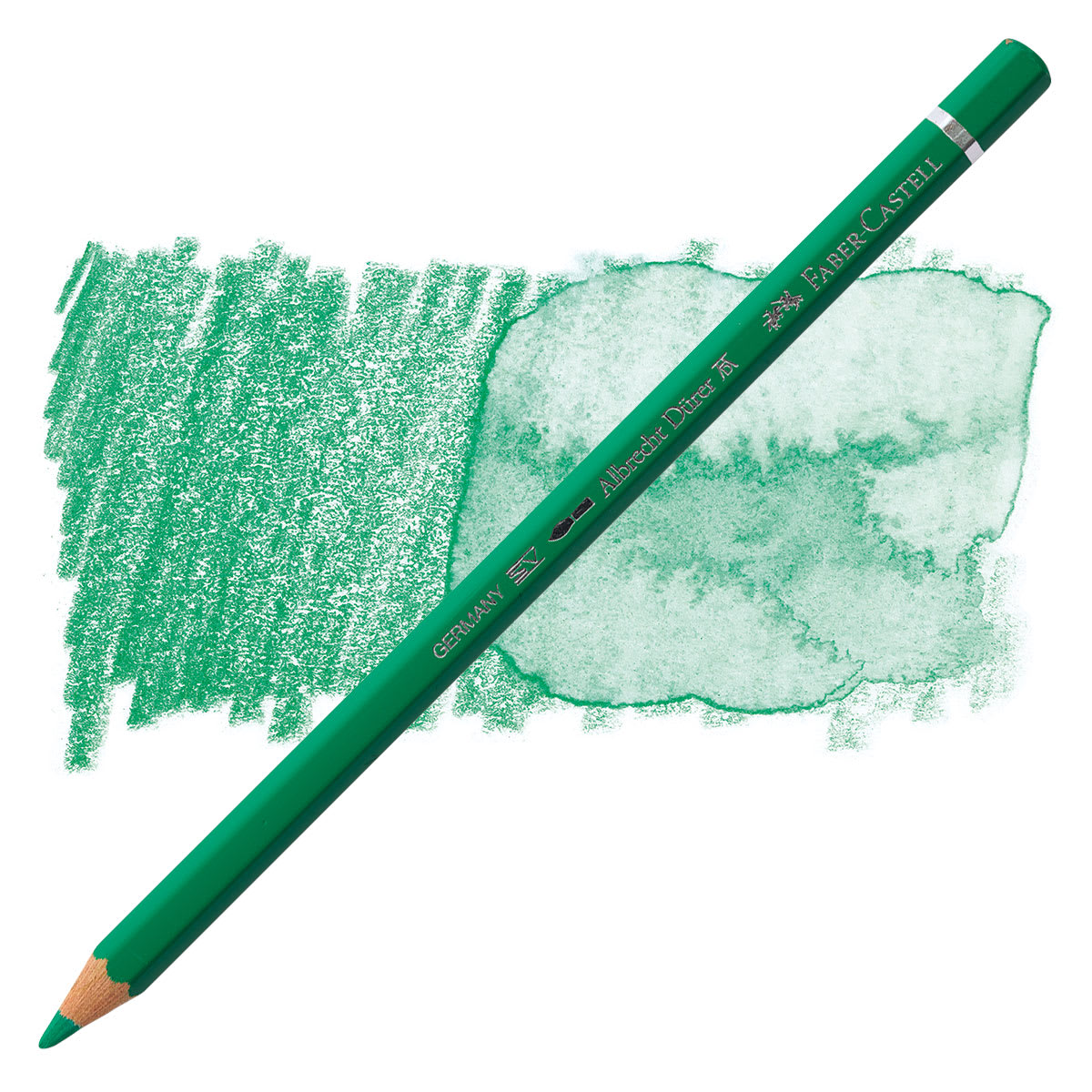 Faber-Castell Albrecht Durer Watercolor Pencil - Emerald Green pencil and swatch