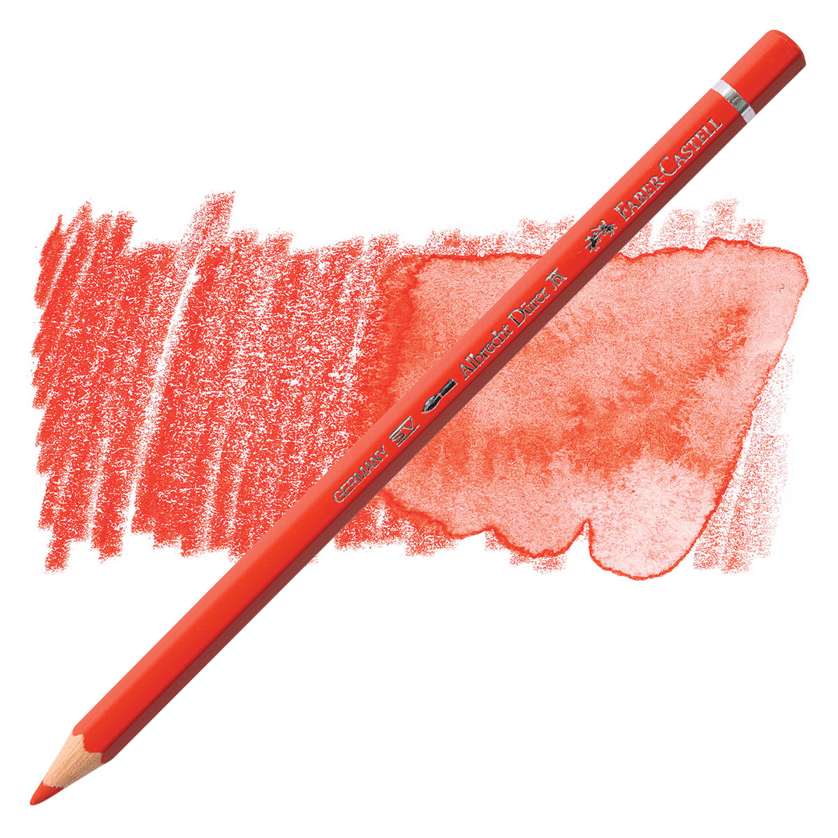 Faber-Castell Albrecht Durer Watercolor Pencil - Light Cadmium Red pencil and swatch