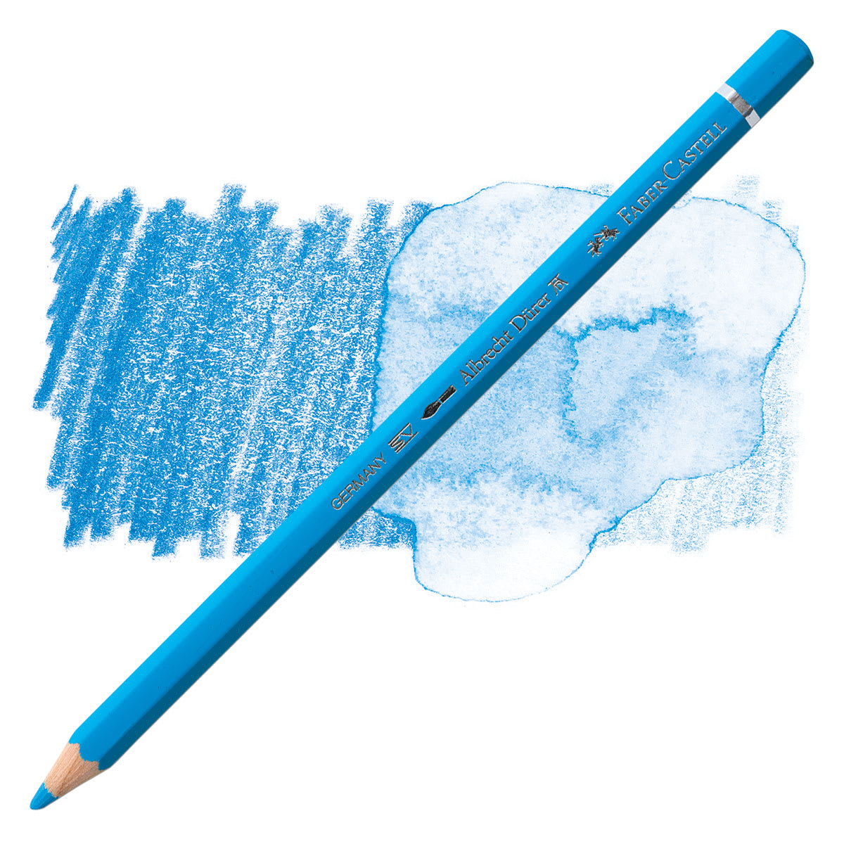 Faber-Castell Albrecht Durer Watercolor Pencil - Light Phthalo Blue pencil and swatch