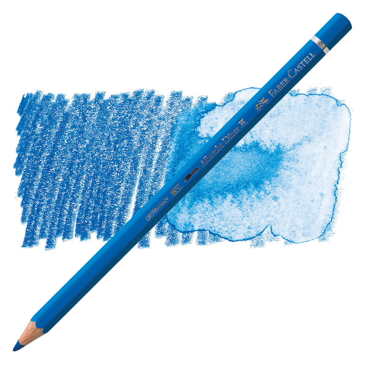 Faber-Castell Albrecht Durer Watercolor Pencil - Phthalo Blue pencil and swatch