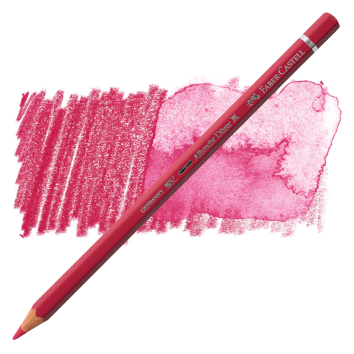 Faber-Castell Albrecht Durer Watercolor Pencil - Pink Carmine pencil and swatch