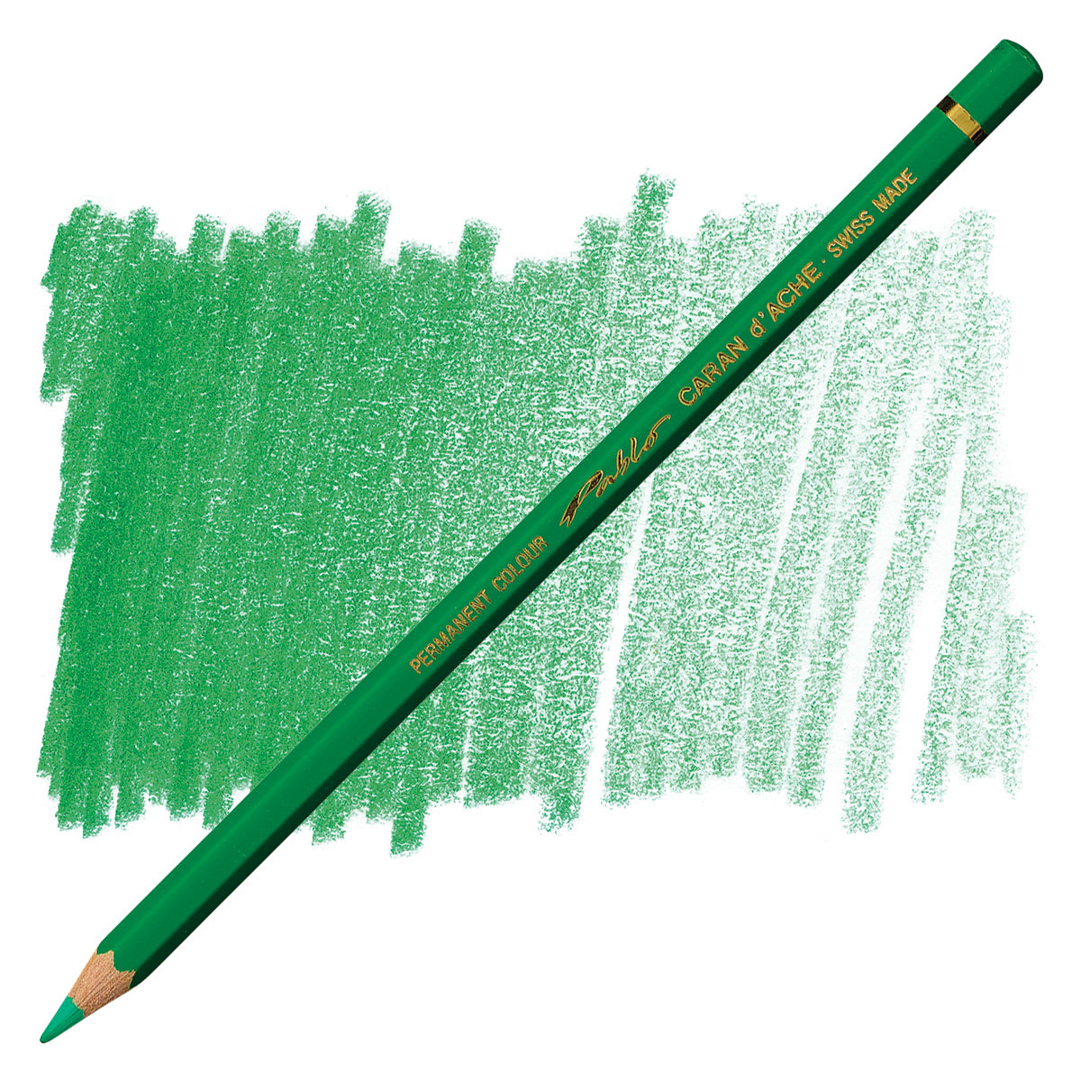 Caran d'Ache Pablo Colored Pencil - Grass Green pencil and swatch
