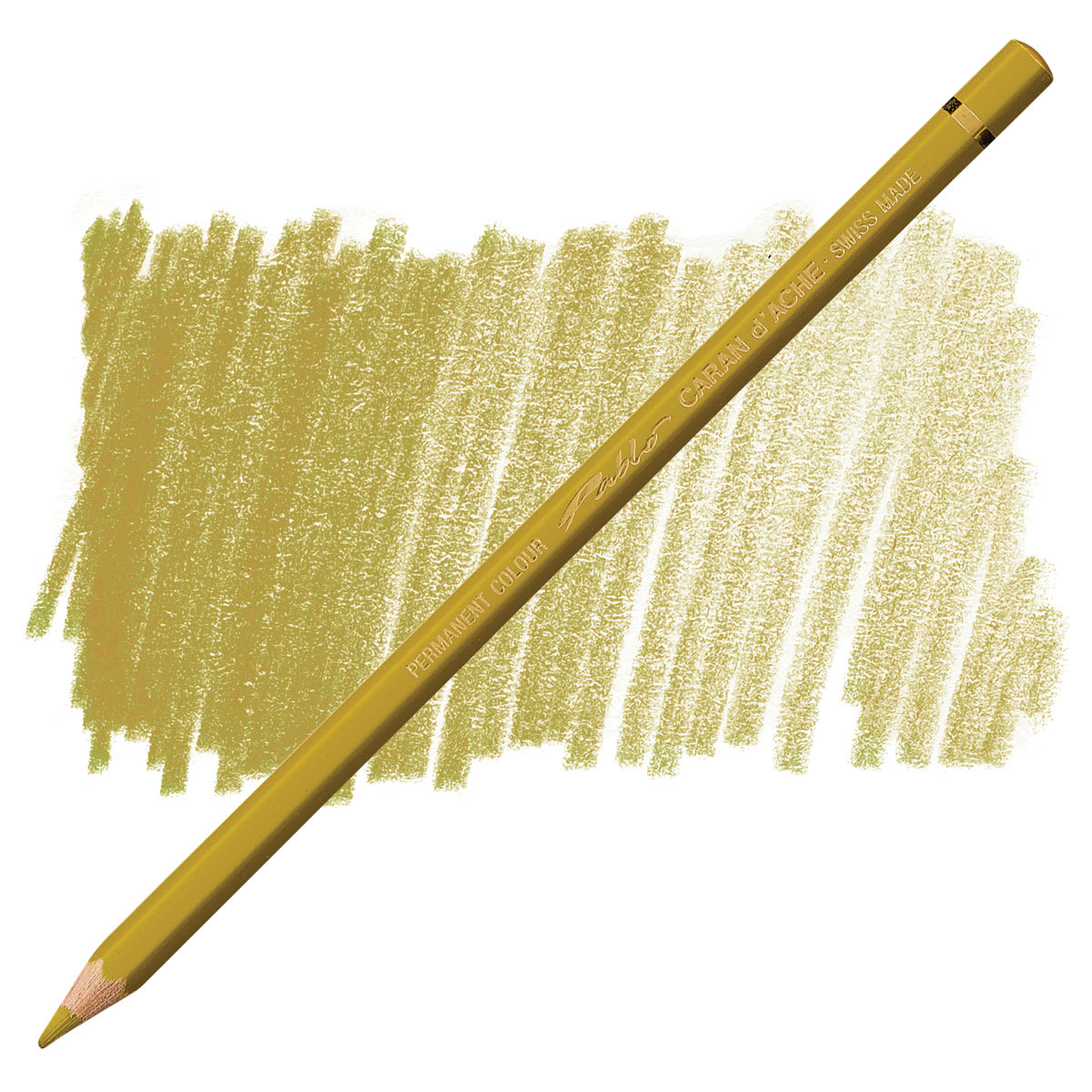 Caran d'Ache Pablo Colored Pencil - Green Ochre pencil and swatch