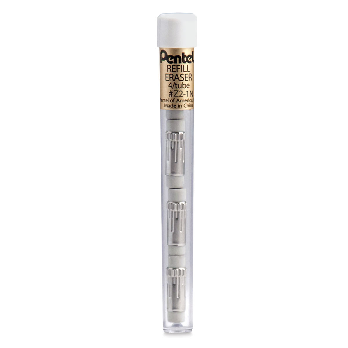 Pentel Z2-1N Mechanical Eraser Refill - Pkg of 4, Upright tube holding 4 Eraser Refills
