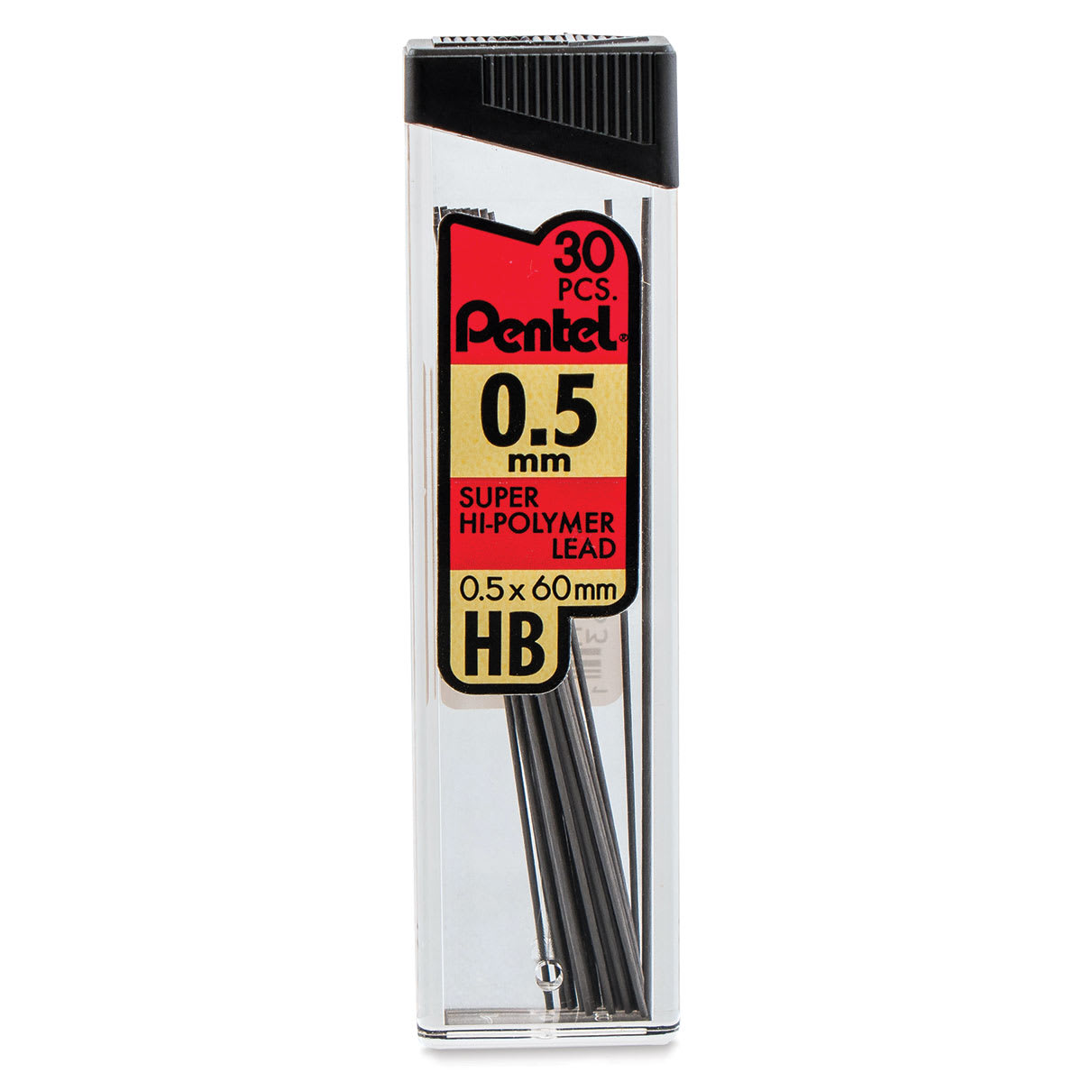 Pentel Hi-Polymer Lead Refills - 0.5 mm, Black, HB, Pkg of 30