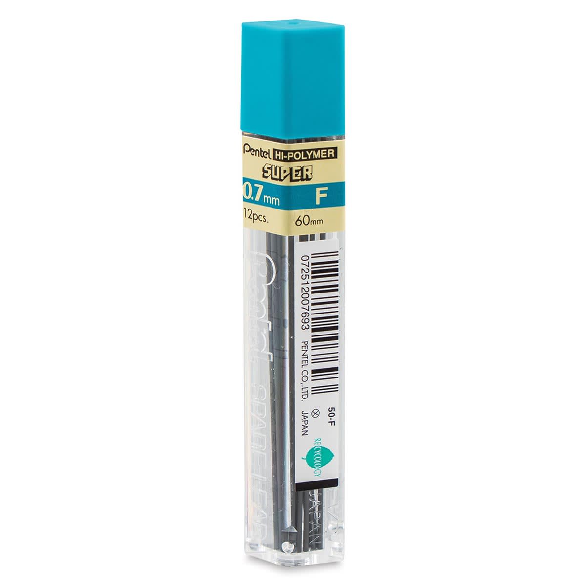 Pentel Hi-Polymer Lead Refills - 0.7 mm, Black, F back of package