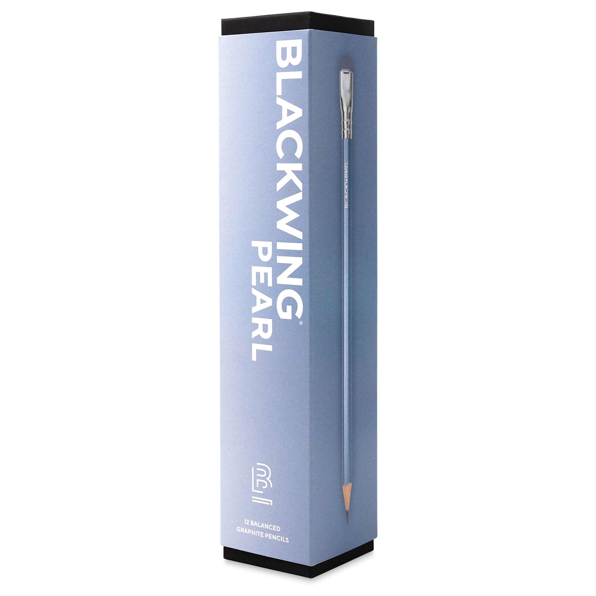 Blackwing Pencils - Pearl Blue, Pkg of 12, Balanced, front of the box Blackwing Pencils - Pearl Blue, Pkg of 12, Balanced, front of the box