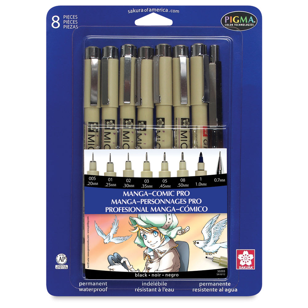 Manga Comic Pro Set, 8 Pieces Outside of Package