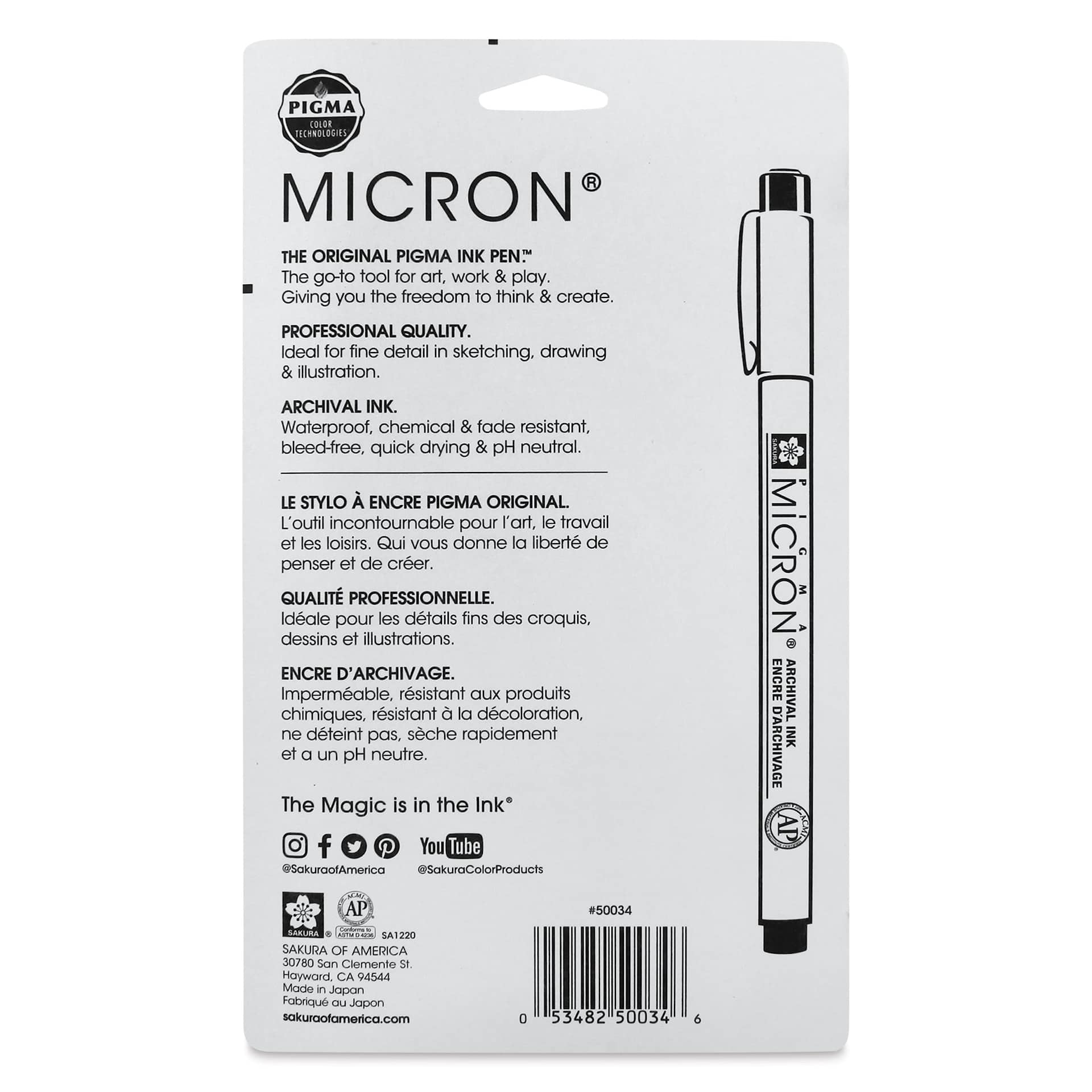 Sakura Pigma Micron Pens - Set of 6, Black, 005, out of packaging