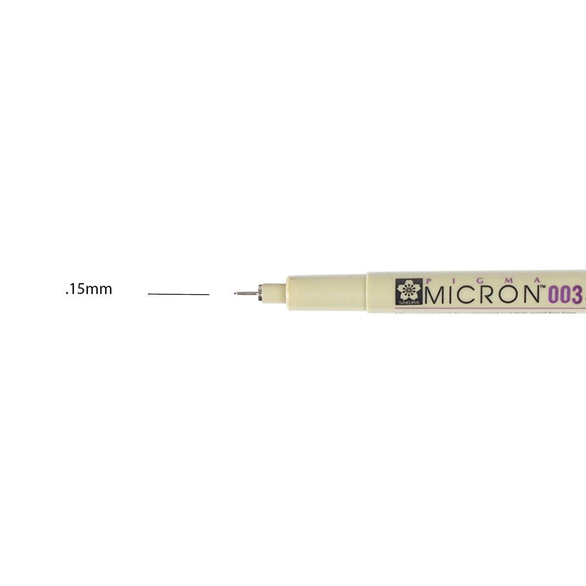 Sakura Pigma Micron Pen - Black, 003 (pen with swatch)