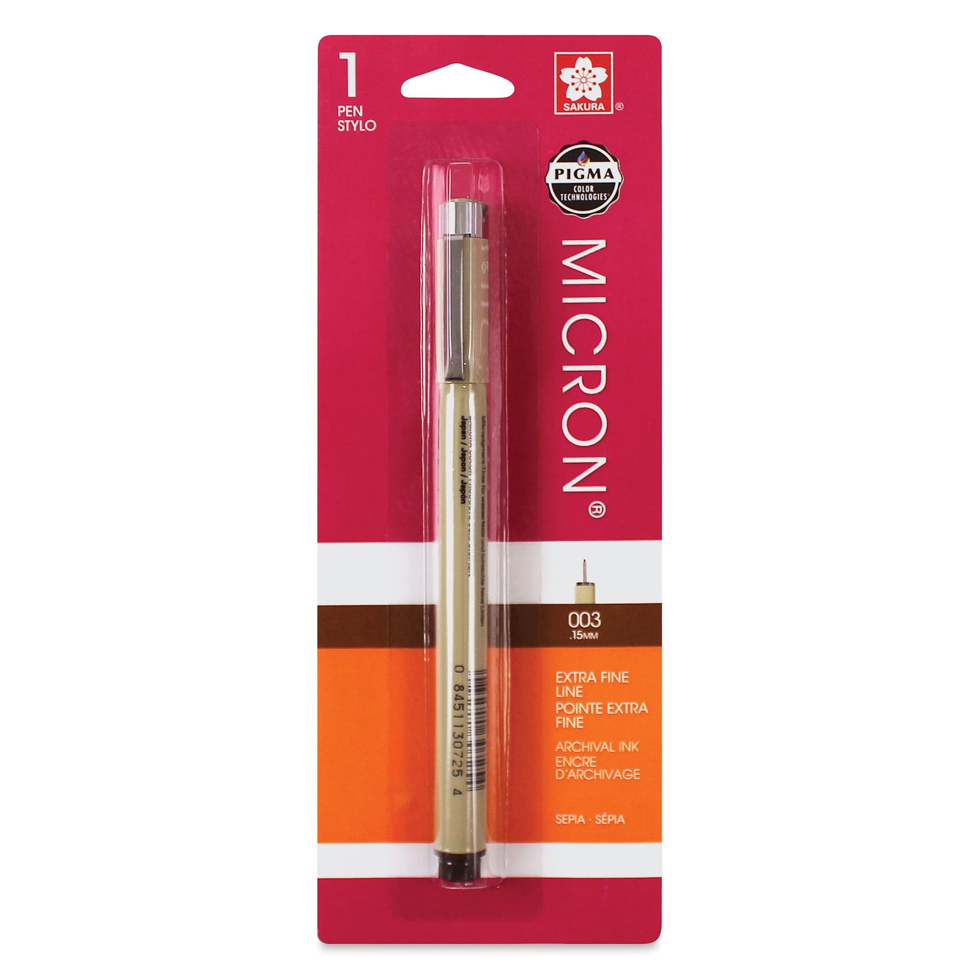 Sakura Pigma Micron Pen - Sepia, 003, packaging