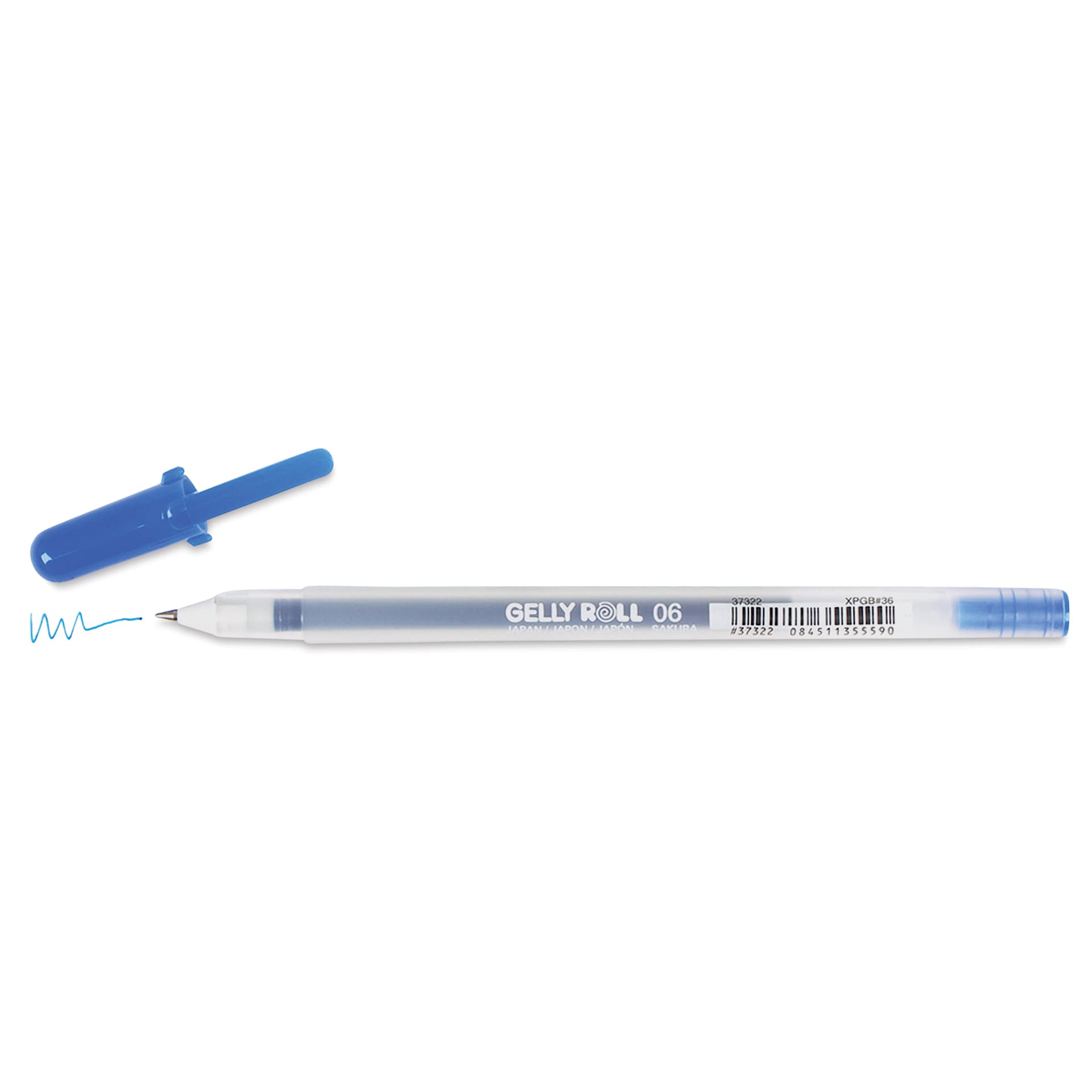 Sakura Gelly Roll Pen - Fine Point, Blue, cap off