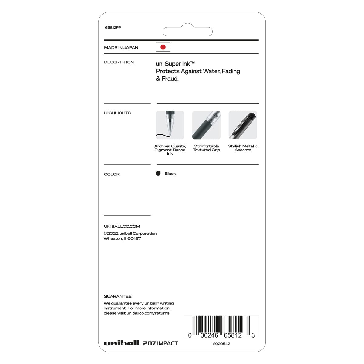 SIGNO 207 Impact Pen Black - 4-Pen Set