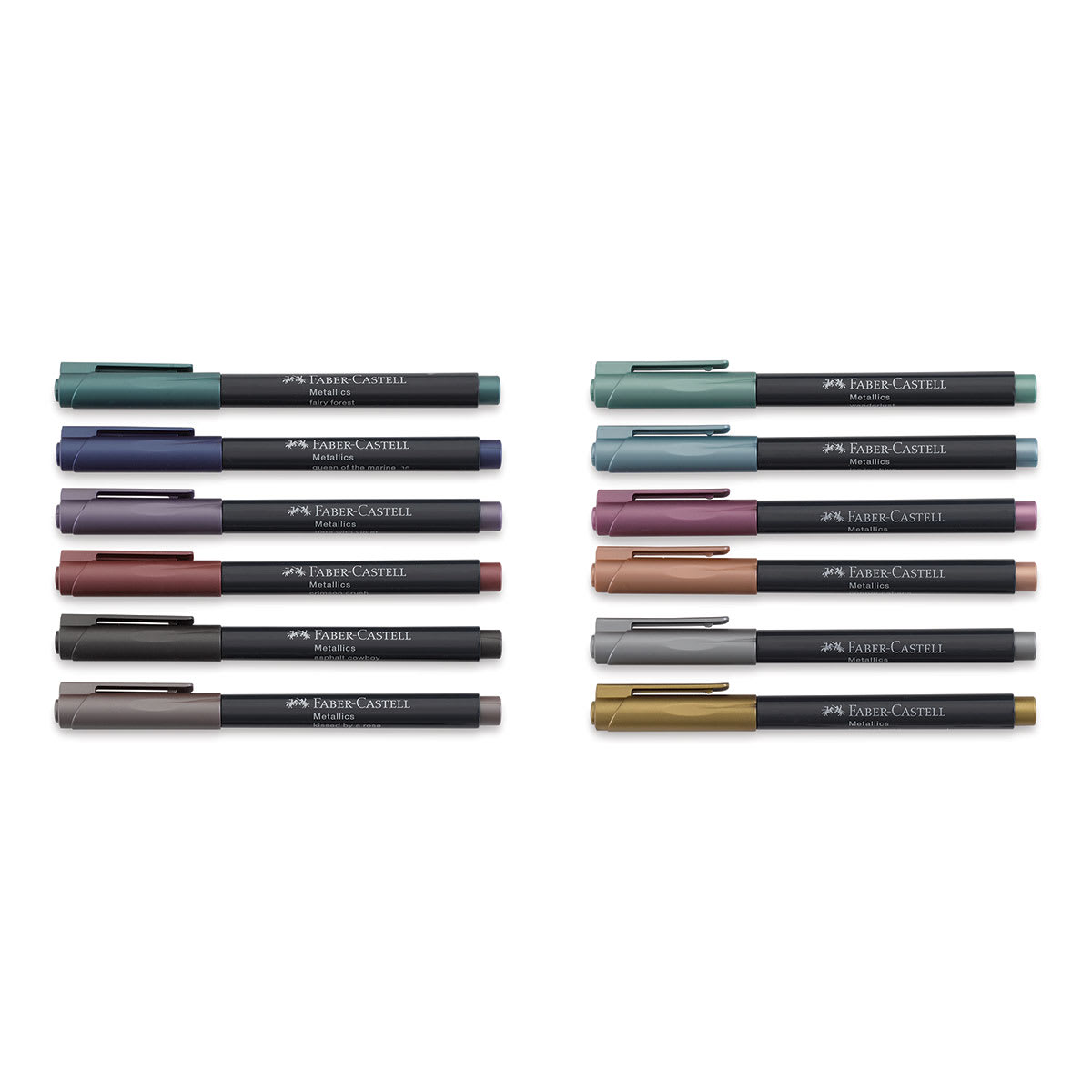 Faber-Castell Metallic Markers - Set of 12, 1.5 mm (set contents with caps on)