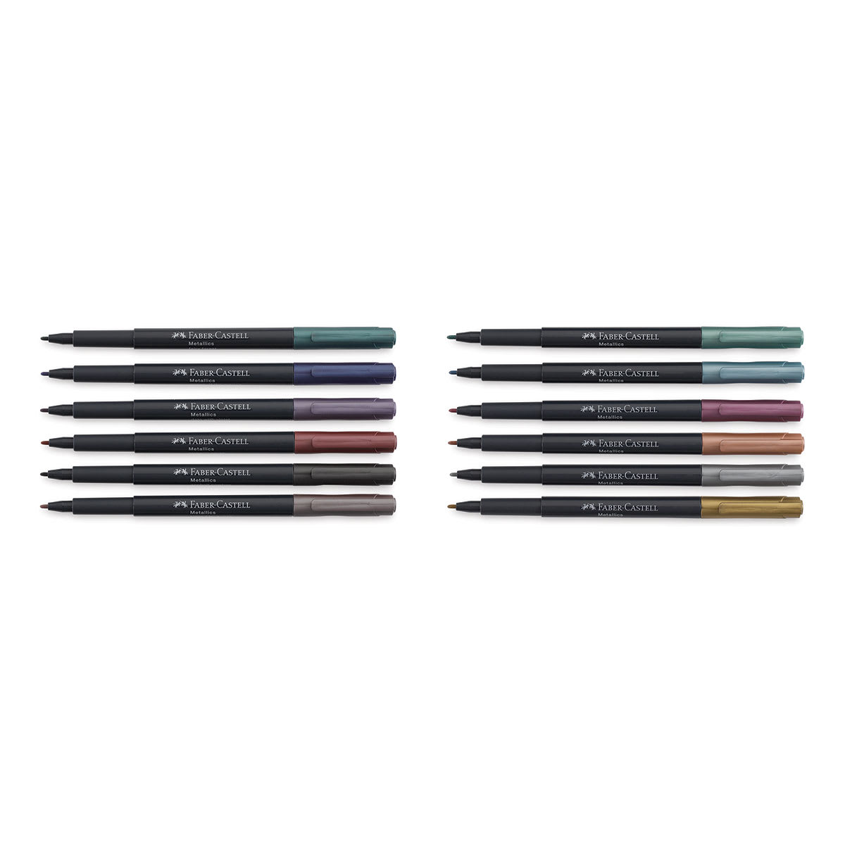 Faber-Castell Metallic Markers - Set of 12, 1.5 mm (set contents with cap removed)