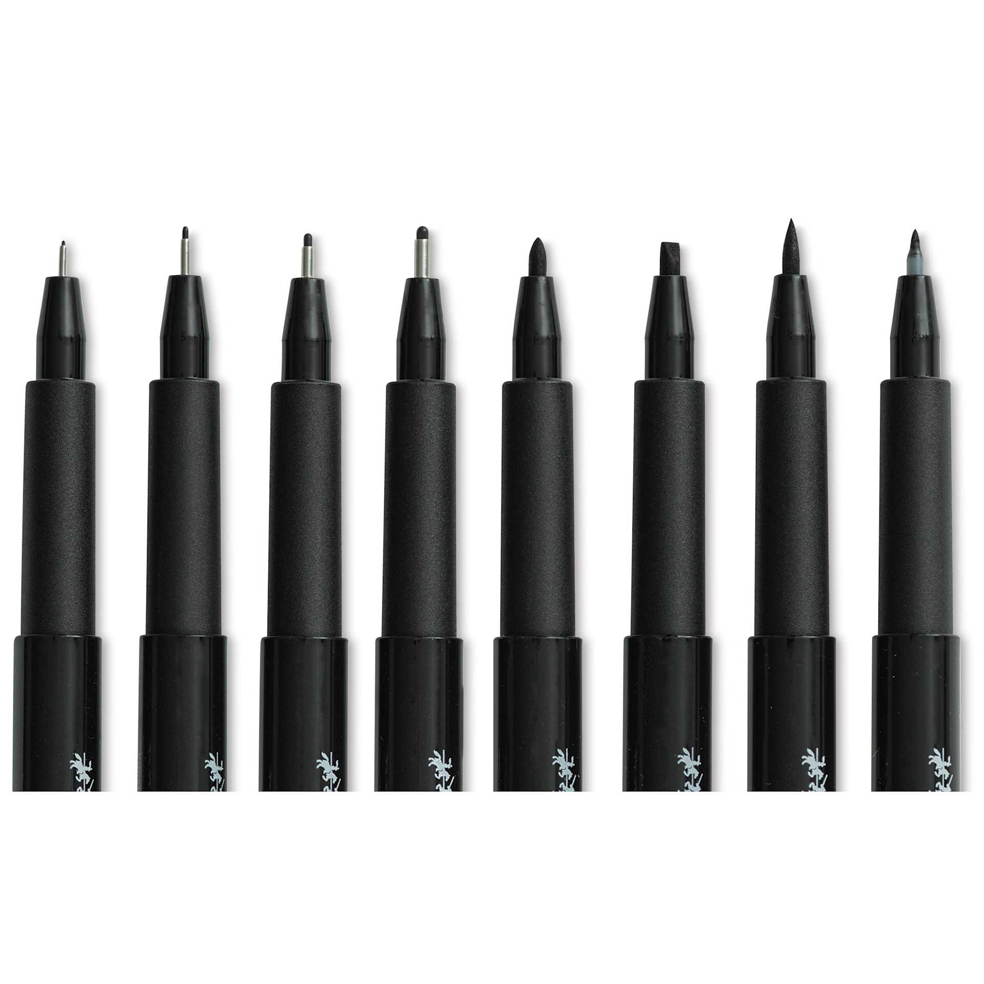 Faber-Castell Pitt Artist Pens- Black, Set of 8, Assorted Nibs