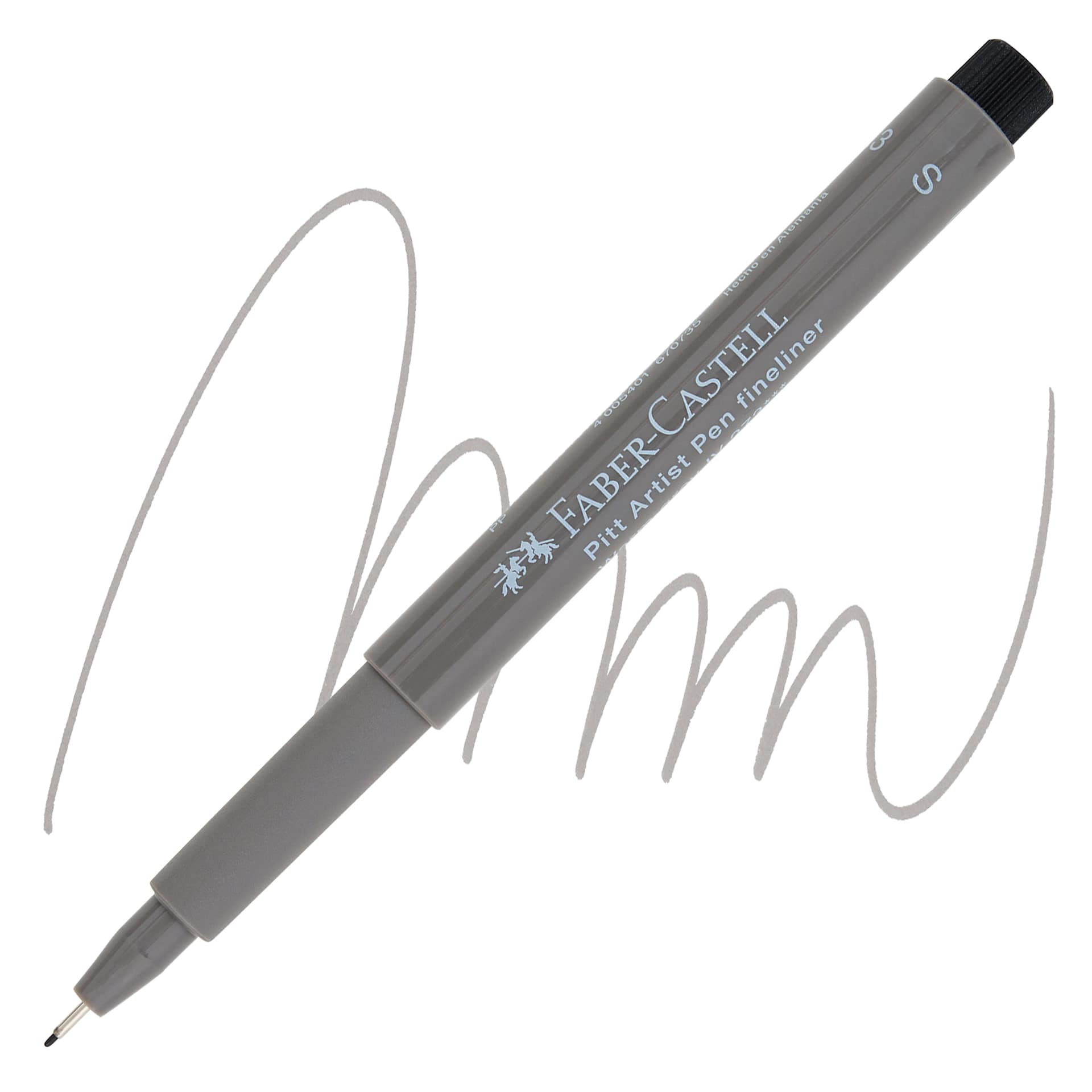 Faber-Castell Pitt Artist Pen - Warm Gray IV, Superfine Nib pen and swatch