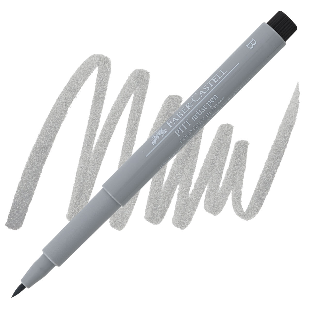 Faber-Castell Pitt Artist Pen - Cold Gray III, Brush Nib pen and swatch