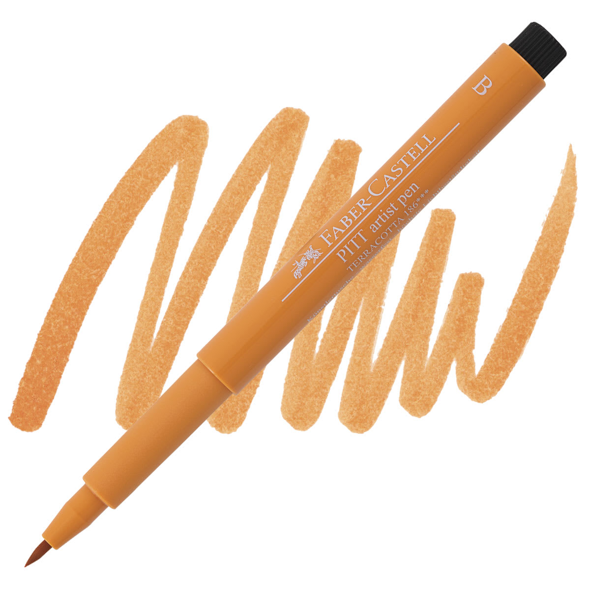 Faber-Castell Pitt Artist Pen - Terracotta, Brush Nib pen and swatch