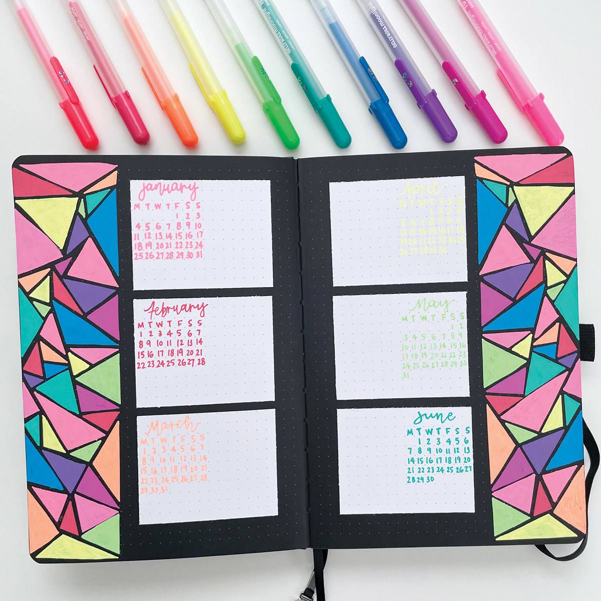 Sakura Gelly Roll Moonlight Pens - Journal decorated with Moonlight pens