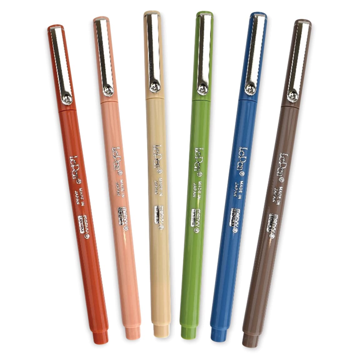 Marvy Uchida LePen Fine Line Marker Set  - Earth Tones, Set of 6