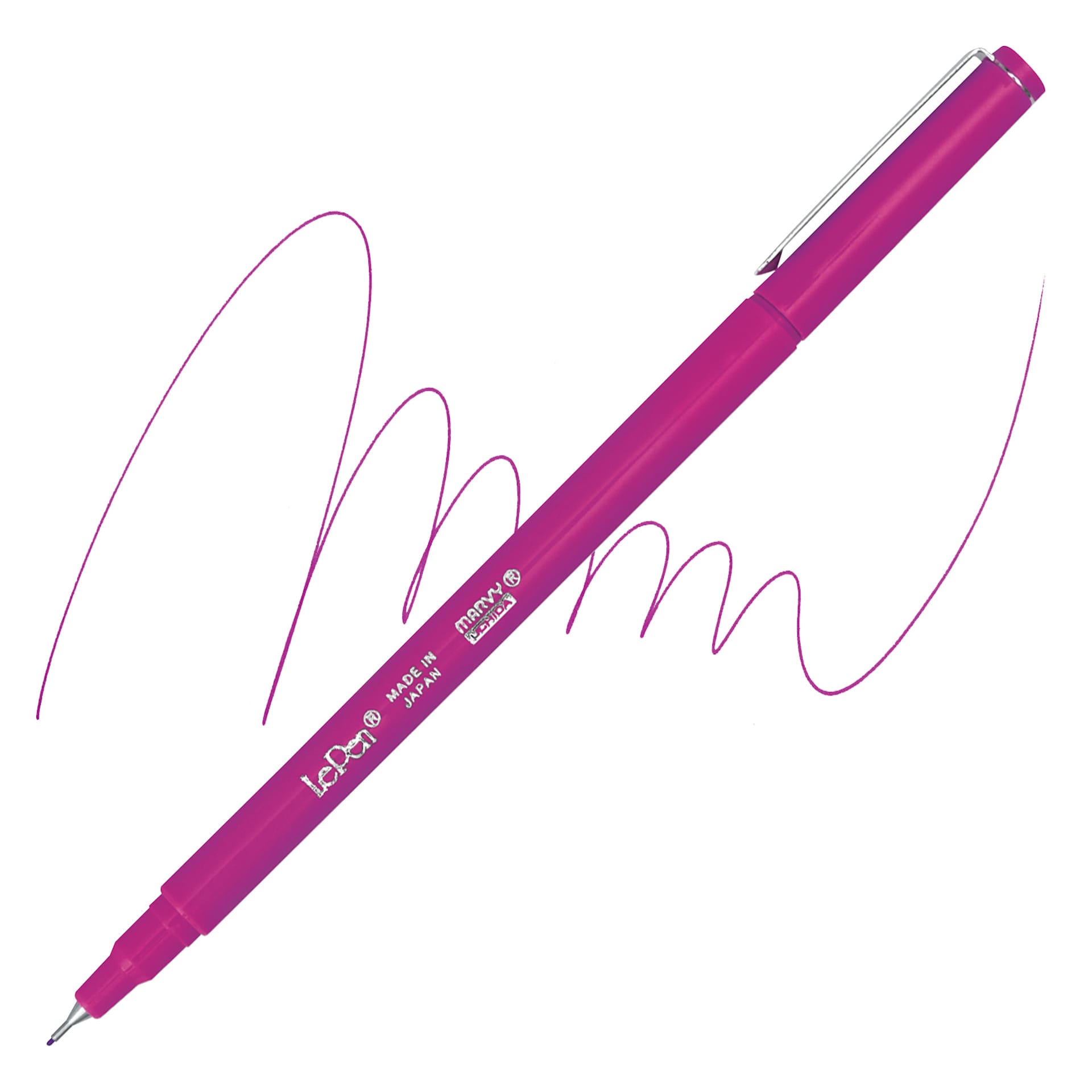 Marvy Uchida LePen Fine Line Marker - Magenta marker and swatch