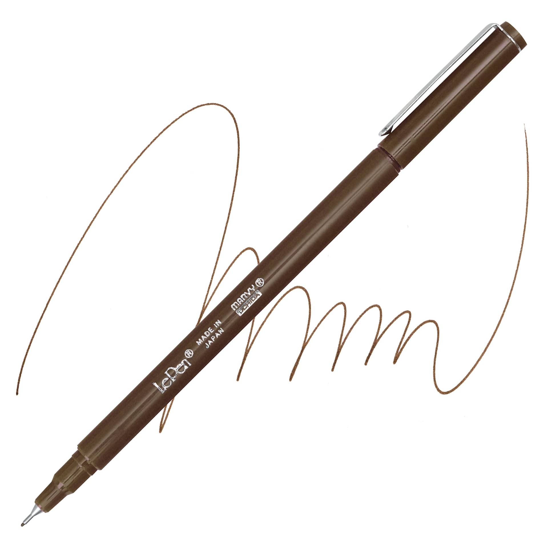 Marvy Uchida LePen Fine Line Marker - Sepia marker and swatch