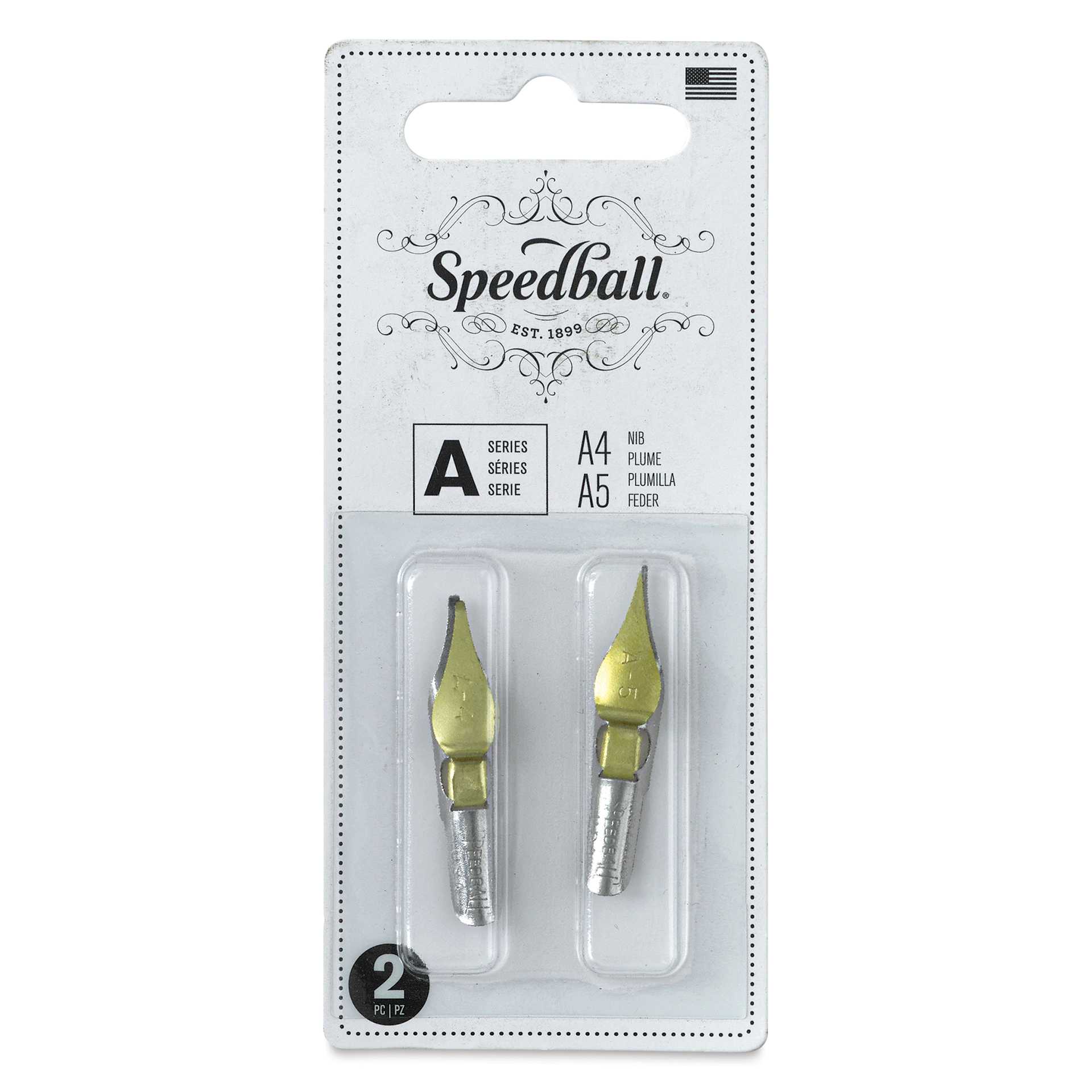 Speedball Broad Edge A-Series Square Calligraphy Nibs - A4 and A5, front of the packaging