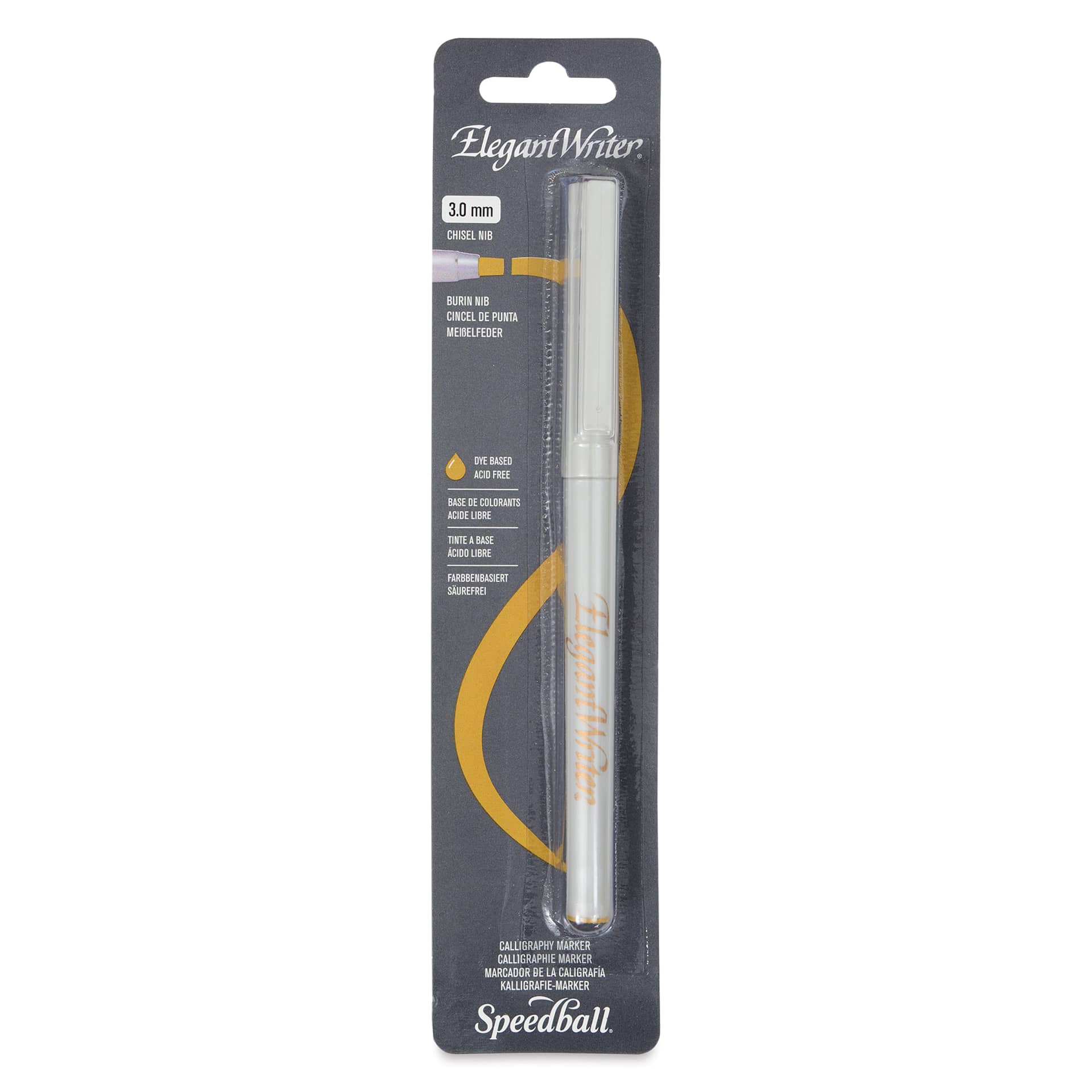Speedball Elegant Writer Calligraphy Marker - 3.0 mm, Gold, front of the packaging