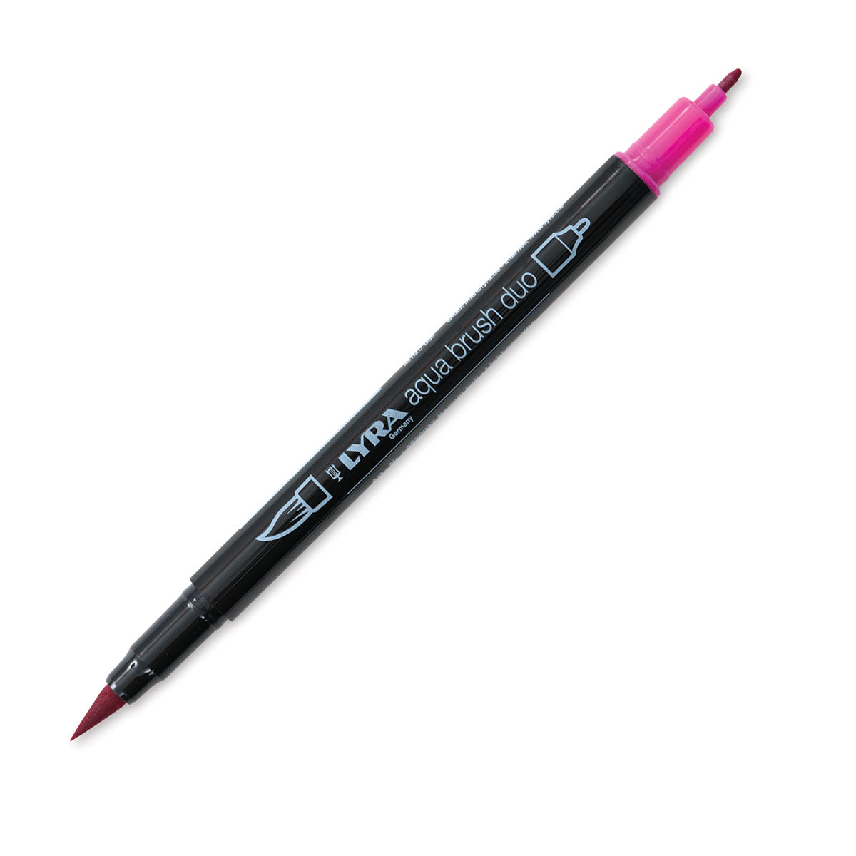 Lyra Aqua Brush Duo Marker - Light Carmine 027 (with caps off)