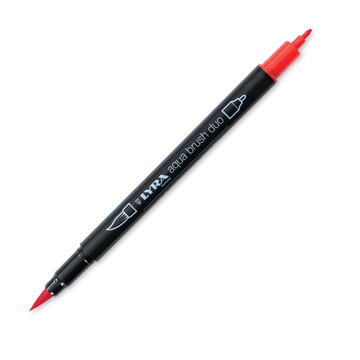 Lyra Aqua Brush Duo Marker - Saturn Red 015 (with caps off)